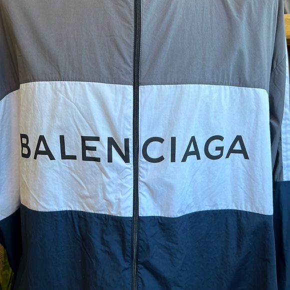 BALENCIAGA Colorblocked Cotton Oversized Track Jacket - Picture 11 of 16